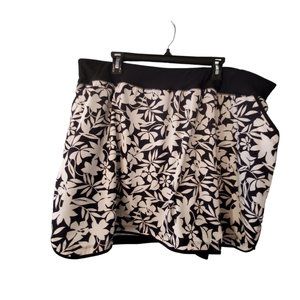 Lands End quick dry active board skort womens size 22W swim black floral